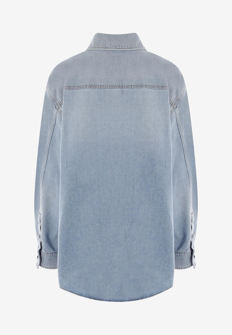 VLogo Embossed Denim Shirt