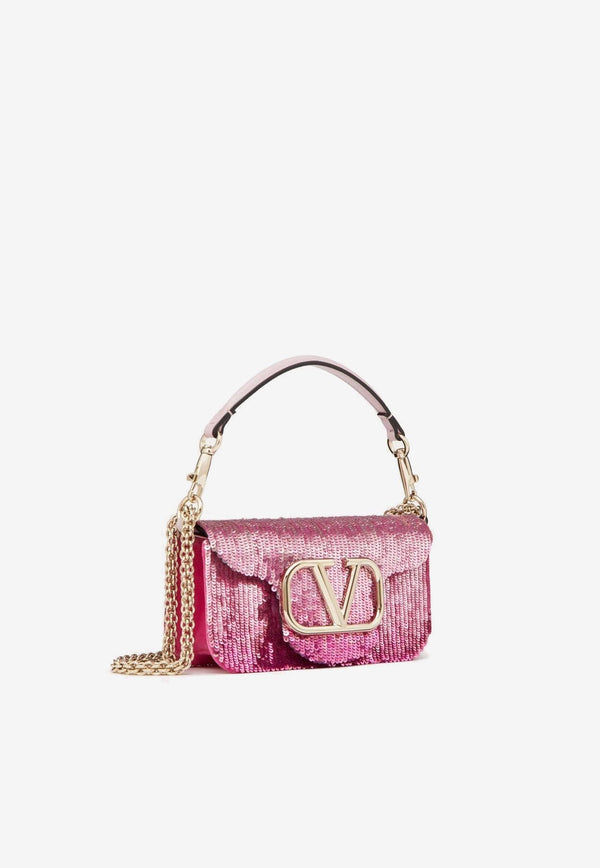 Small Locò Embroidered Ombre Shoulder Bag