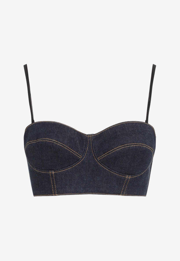 Bustier Denim Bra Top