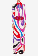 Marmo Print Maxi Shirt Dress