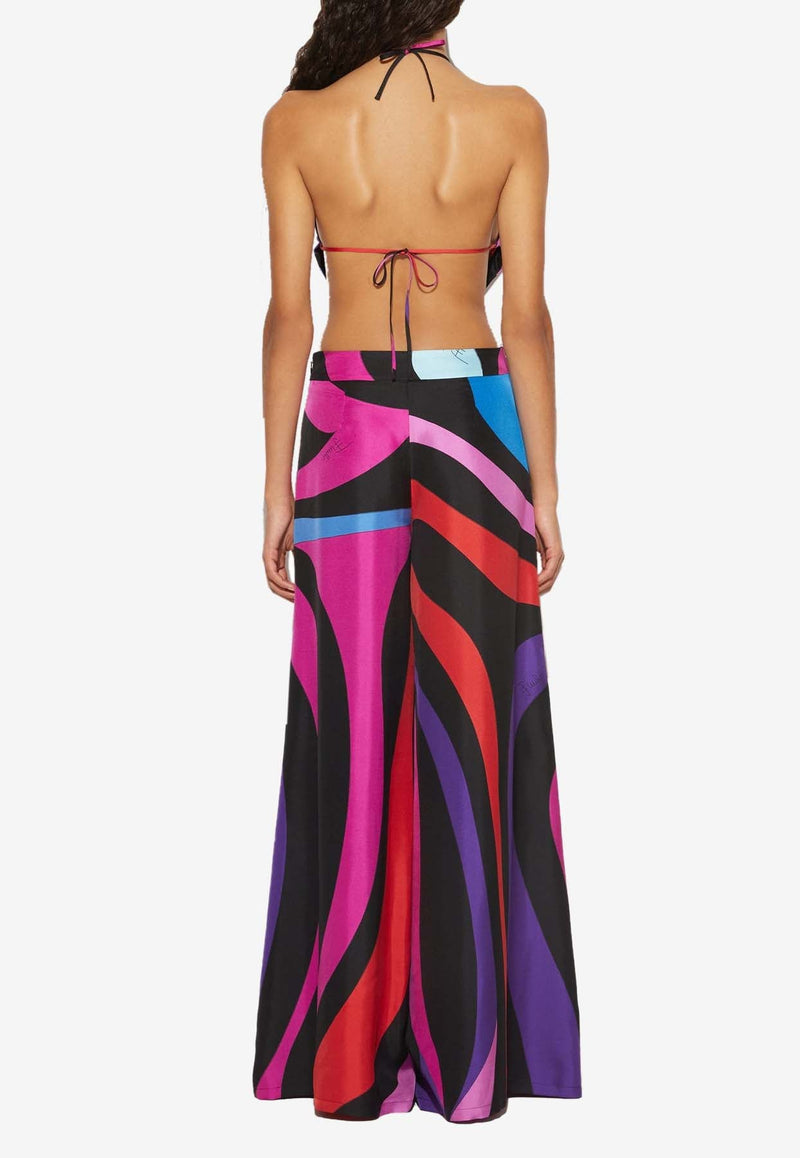 Marmo Print Wide-Leg Pants