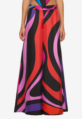 Marmo Print Wide-Leg Pants