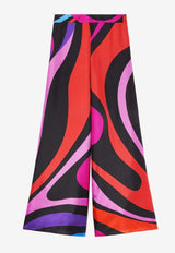 Marmo Print Wide-Leg Pants