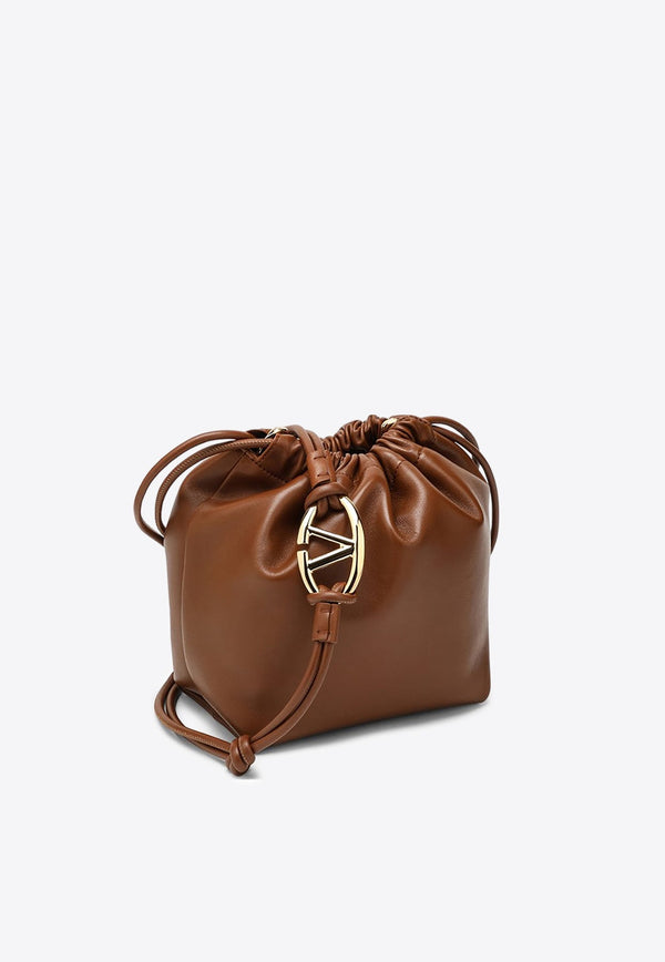 VLogo Pouf Leather Bucket Bag