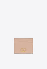 VLogo Grained Leather Cardholder