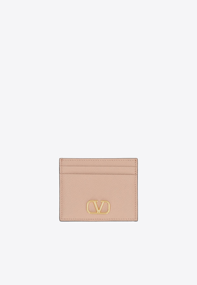 VLogo Grained Leather Cardholder