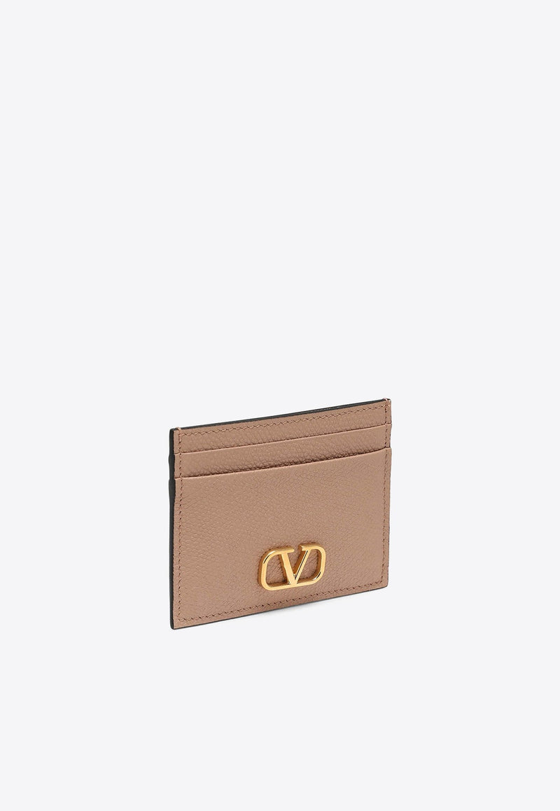 VLogo Grained Leather Cardholder