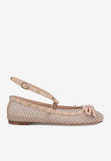 Rockstud Crystal Mesh Ballerinas