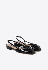 VLogo Patent Leather Slingback Flats