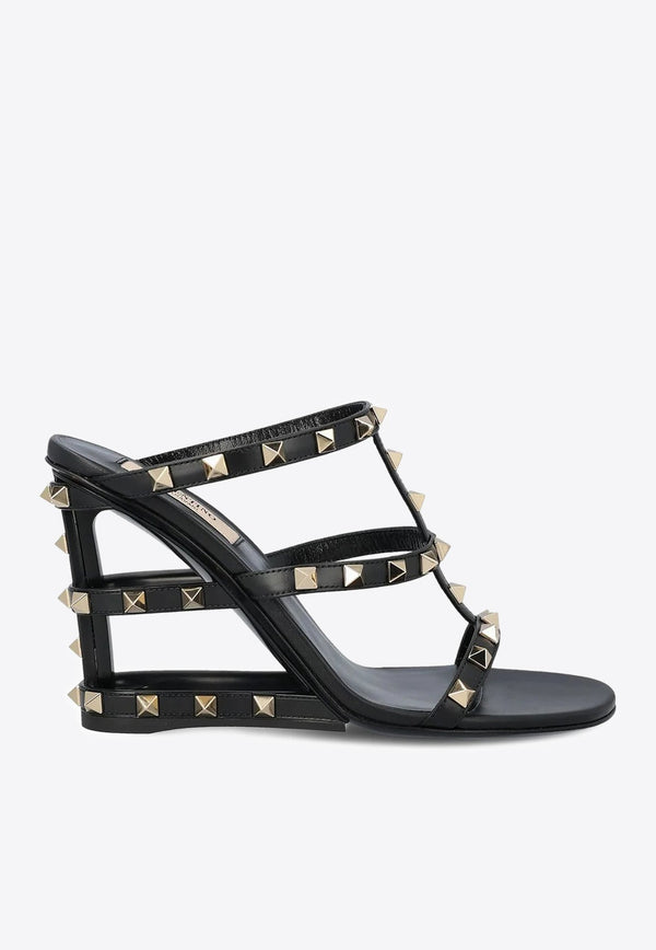 100 Rockstud Caged Wedge Mules