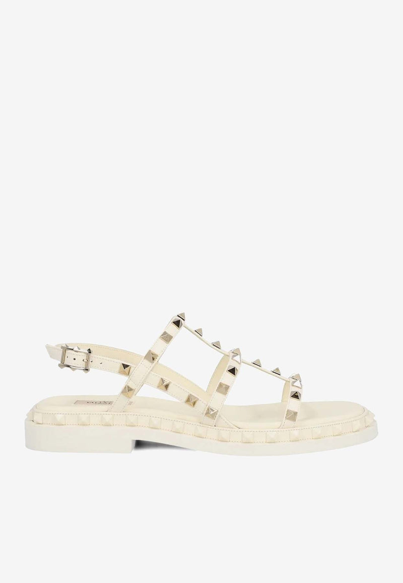 Rockstud Strappy Leather Sandals