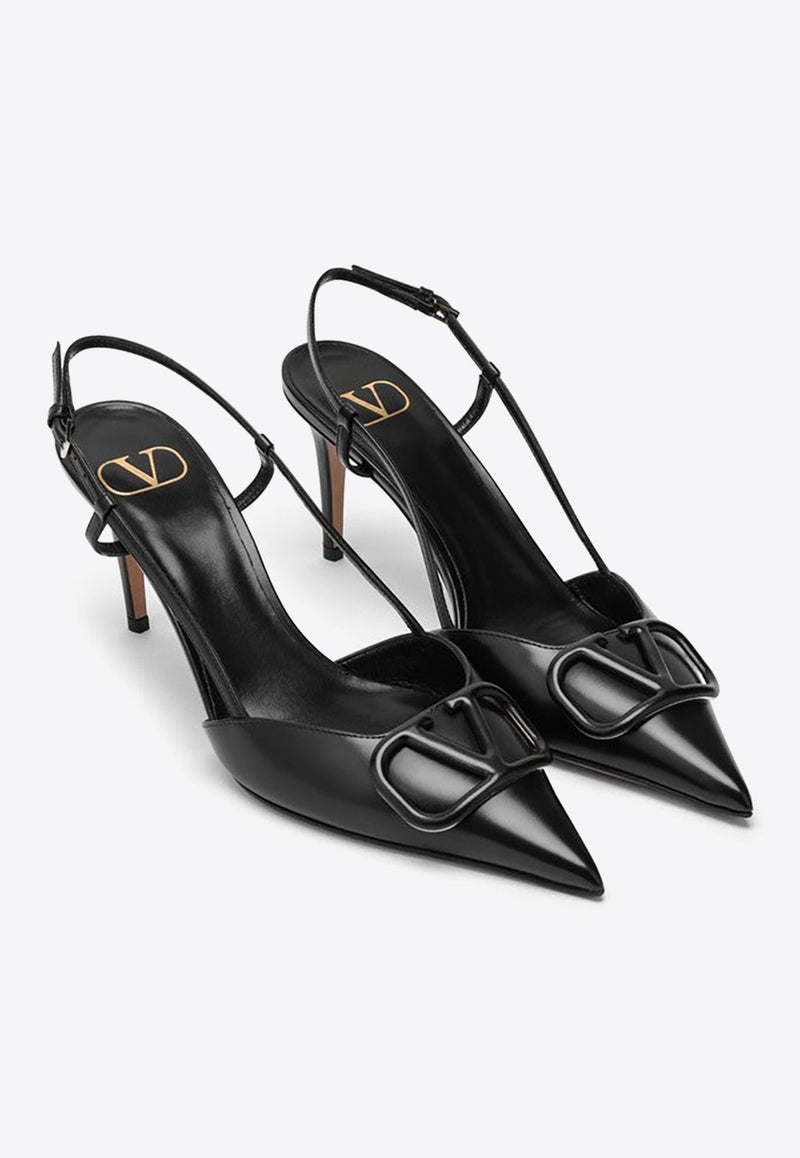 VLogo 80 Leather Slingback Pumps