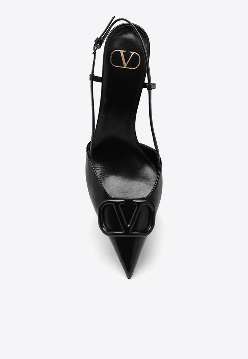 VLogo 80 Leather Slingback Pumps