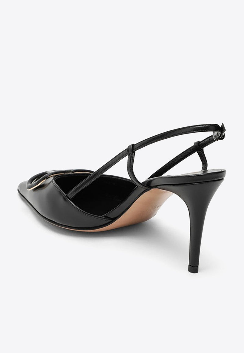 VLogo 80 Leather Slingback Pumps