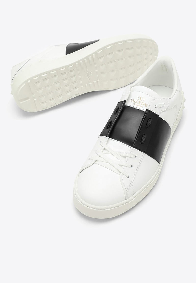 Open Leather Low-Top Sneakers