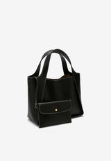 Perforated Logo Grained Leather Tote Bag