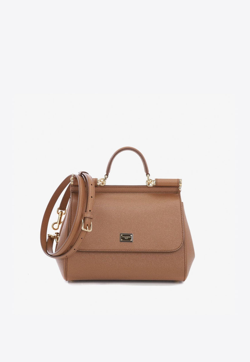 Large Sicily Top Handle Bag in Dauphine Leather