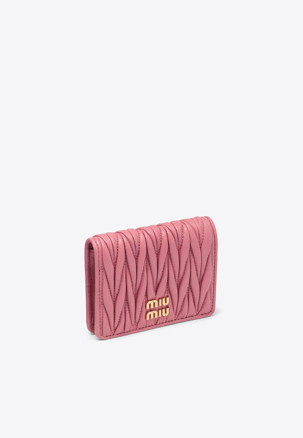 Logo Plaque Quilted Leather Wallet