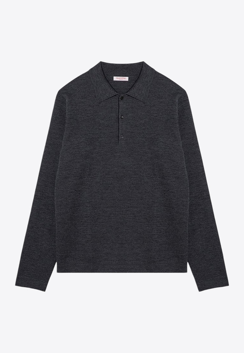 Long-Sleeved Wool Polo T-shirt