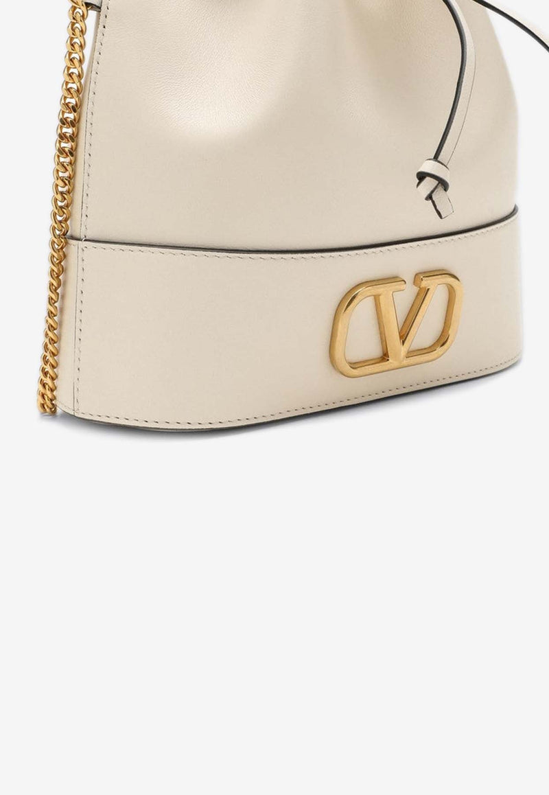 Mini VLogo Signature Leather Bucket Bag