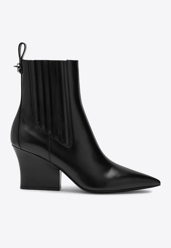 VLogo Lockette 75 Brushed Leather Ankle Boots