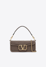 Locò VLogo Woven Leather Crossbody Bag