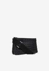 Duo Crossbody Bag in Intrecciato Leather