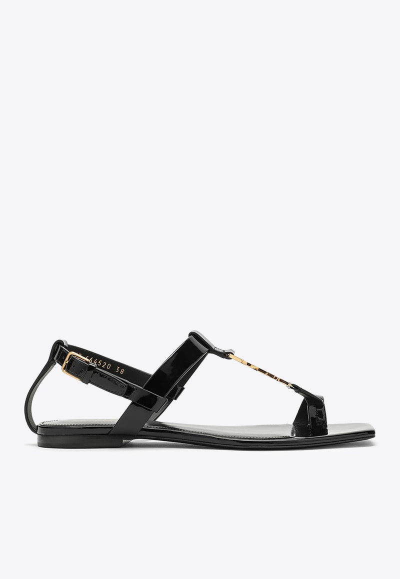 Cassandra Patent Leather Flat Sandals