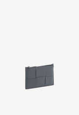 Intrecciato Leather Zip Cardholder