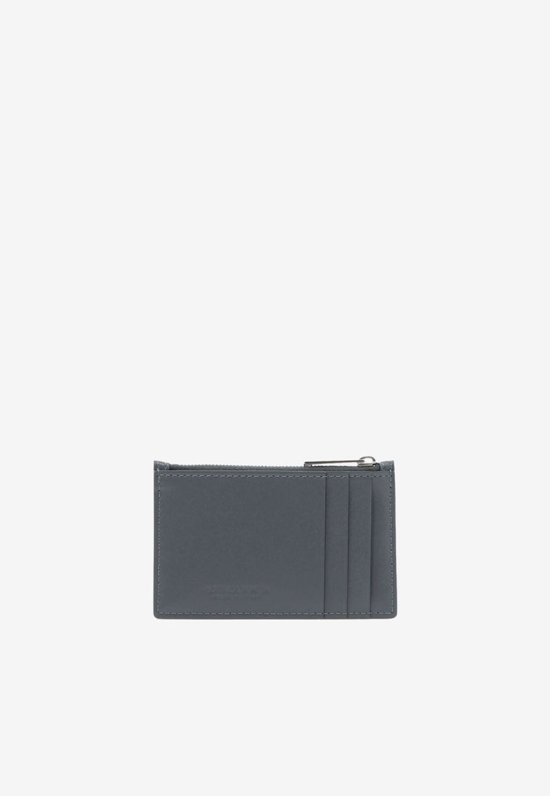 Intrecciato Leather Zip Cardholder