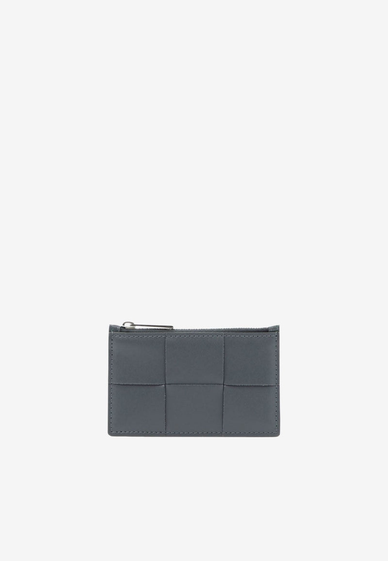 Intrecciato Leather Zip Cardholder