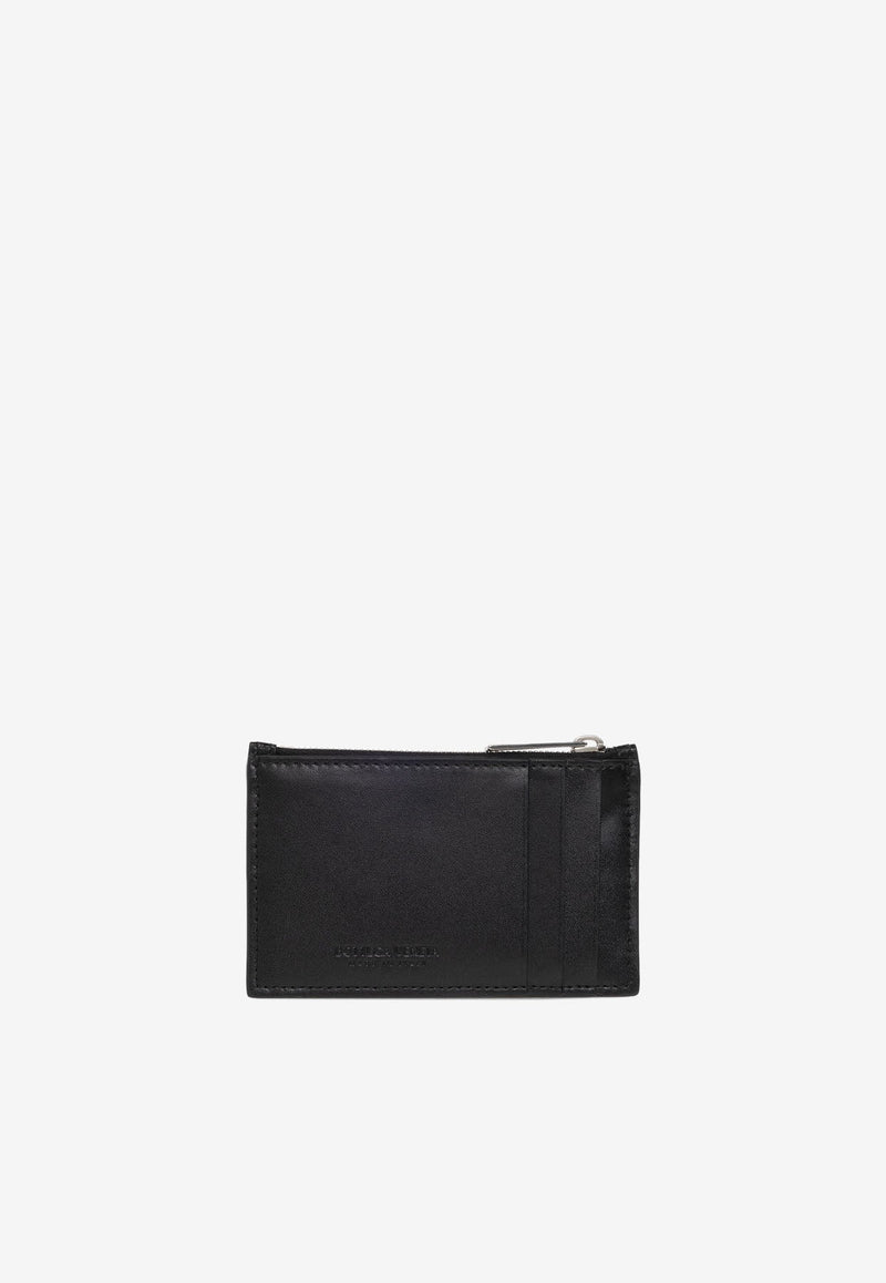 Intrecciato Leather Zip Cardholder