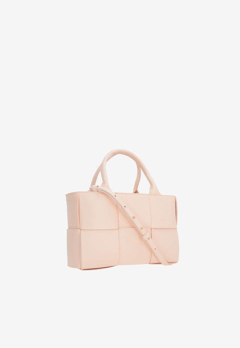 Mini Arco Tote Bag in Intreccio Leather