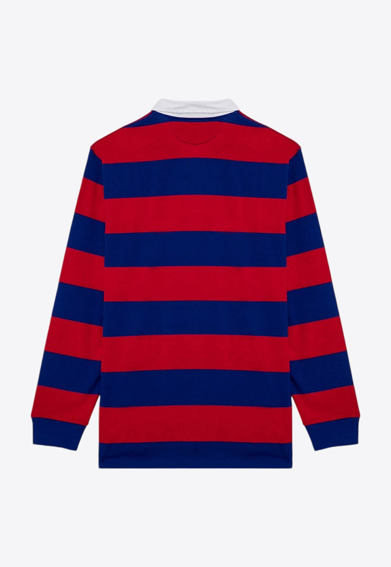 Striped Long-Sleeved Polo T-shirt