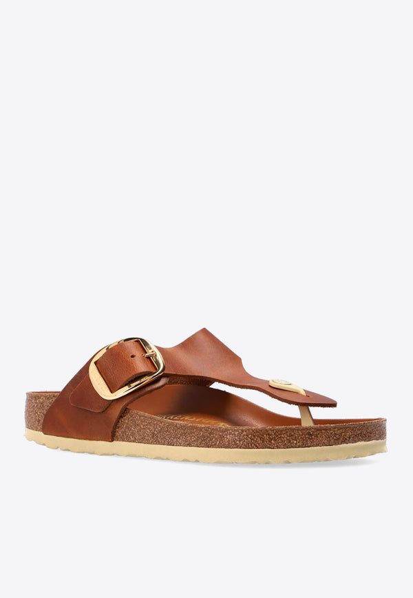 Gizeh Big Buckle Leather Thong Sandals