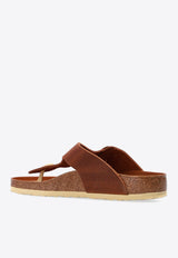 Gizeh Big Buckle Leather Thong Sandals