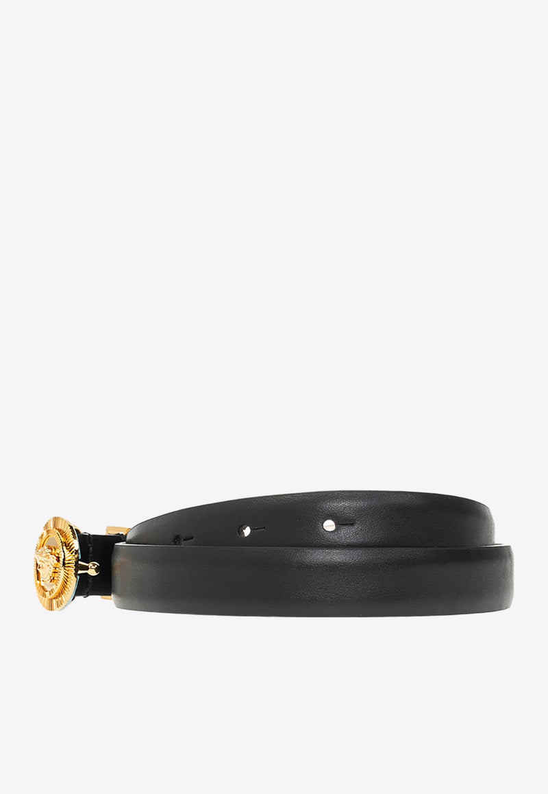 Medusa Buckle Leather Belt