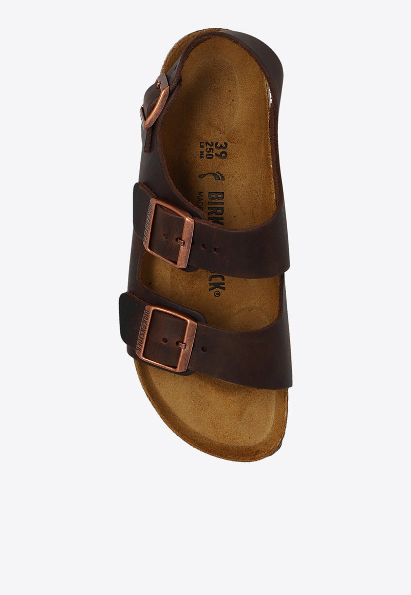 Milano Slingback Leather Flat Sandals