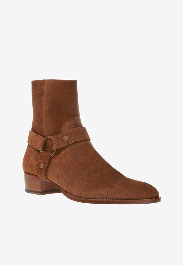 Wyatt Harness Suede Ankle Boots