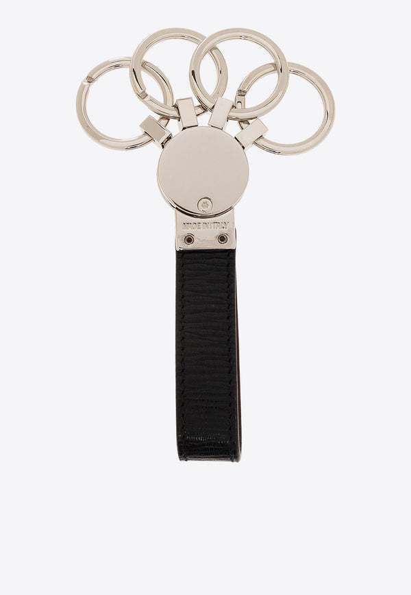 Engraved-Logo Leather Keychain