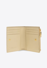 Small Bi-Fold Zip Wallet in Intrecciato Leather