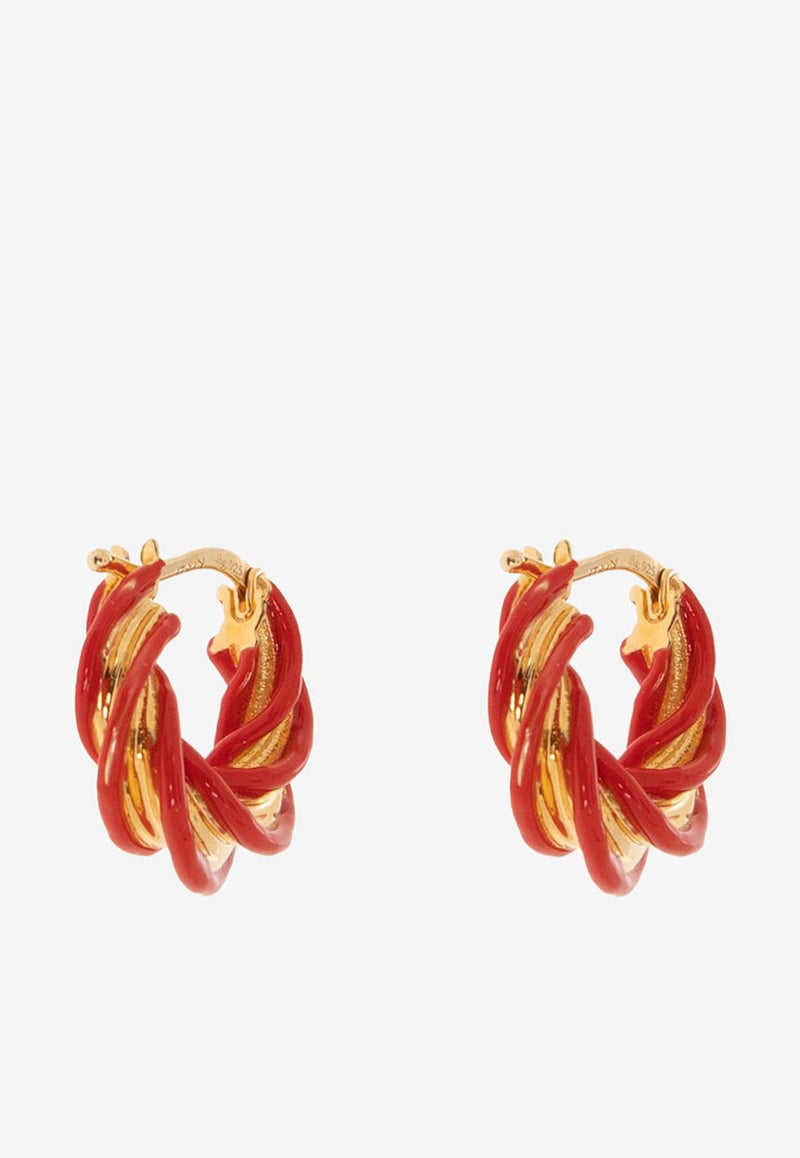 Pillar Twisted Enameled Hoop Earrings