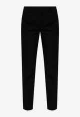 Tapered-Leg Tailored Wool Pants