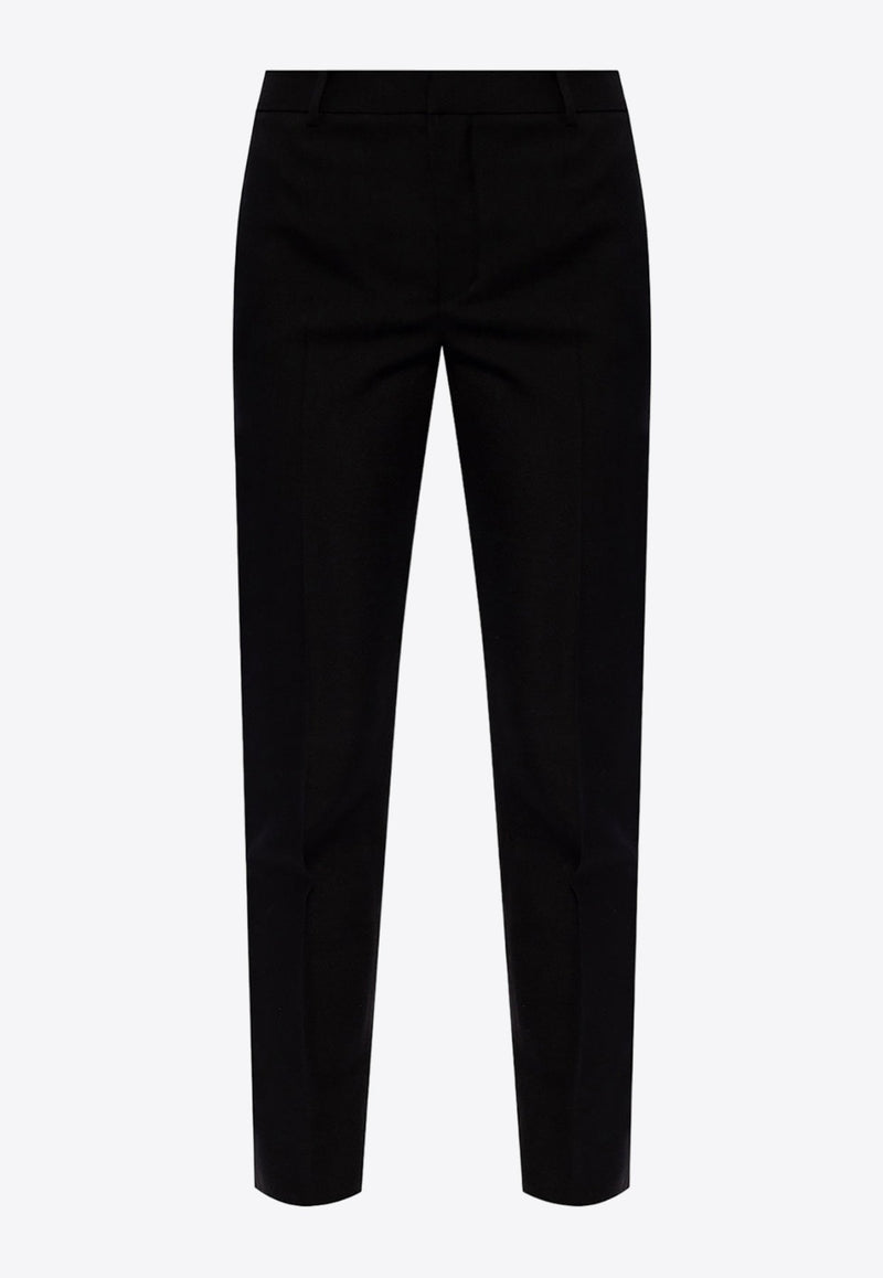 Tapered-Leg Tailored Wool Pants