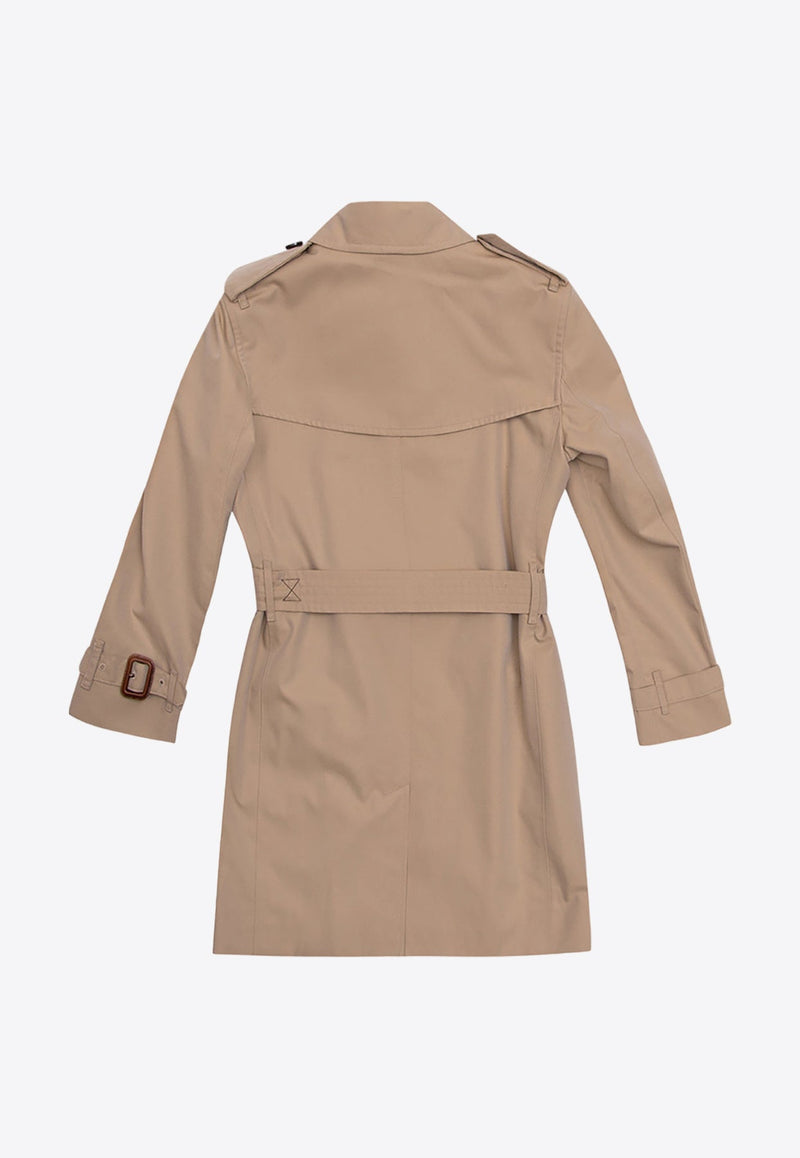 Girls Double-Breasted Trench Coat