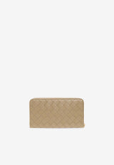 Intrecciato Leather Zip-Around Wallet