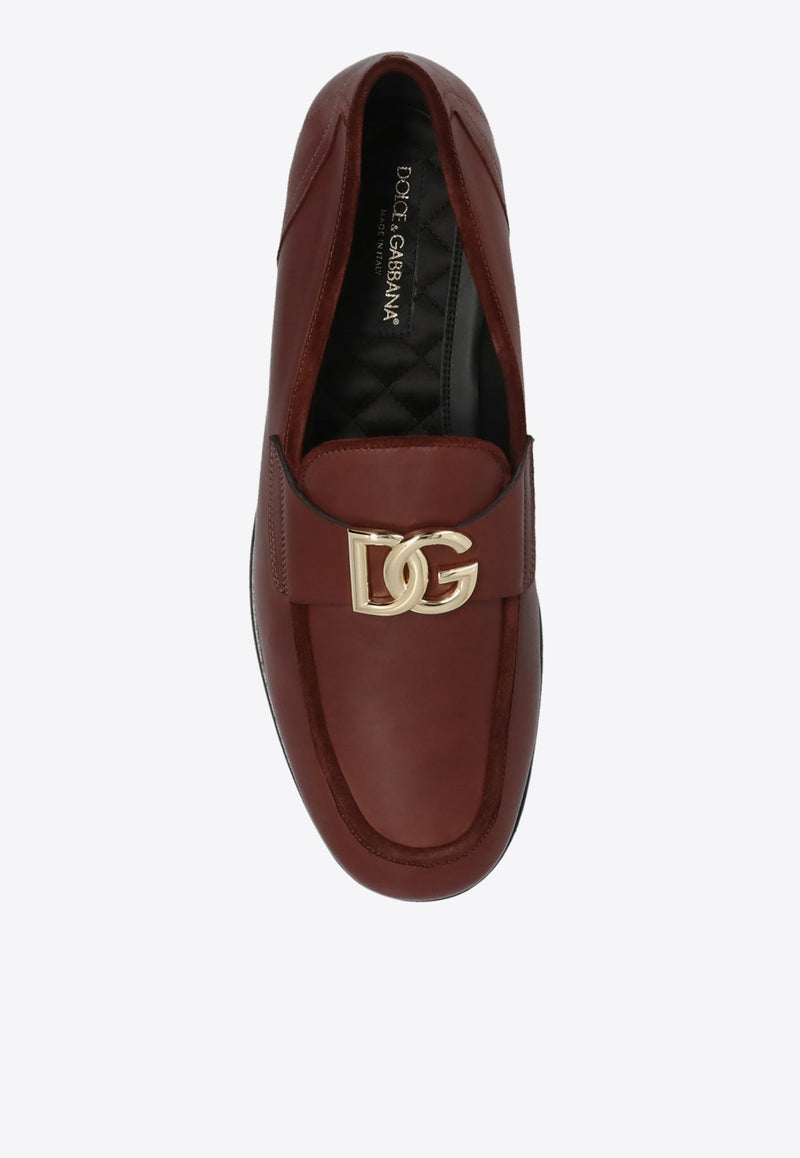 Interlocking DG-Plaque Leather Loafers