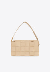 Medium Brick Cassette Shoulder Bag in Intrecciato Leather