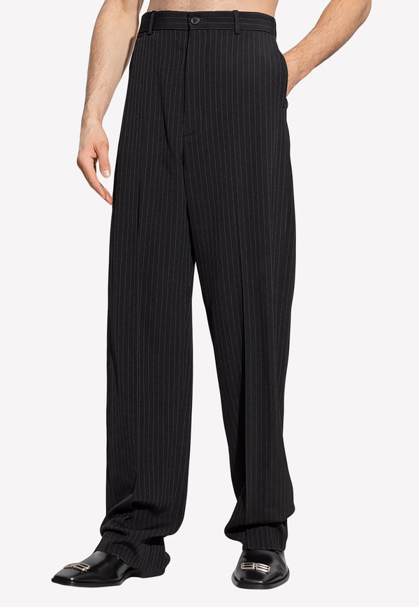 Tailored Pinstripe Pants in Wool