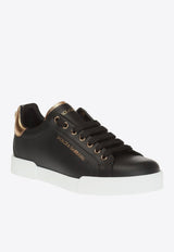 Logo Low-Top Leather Sneakers